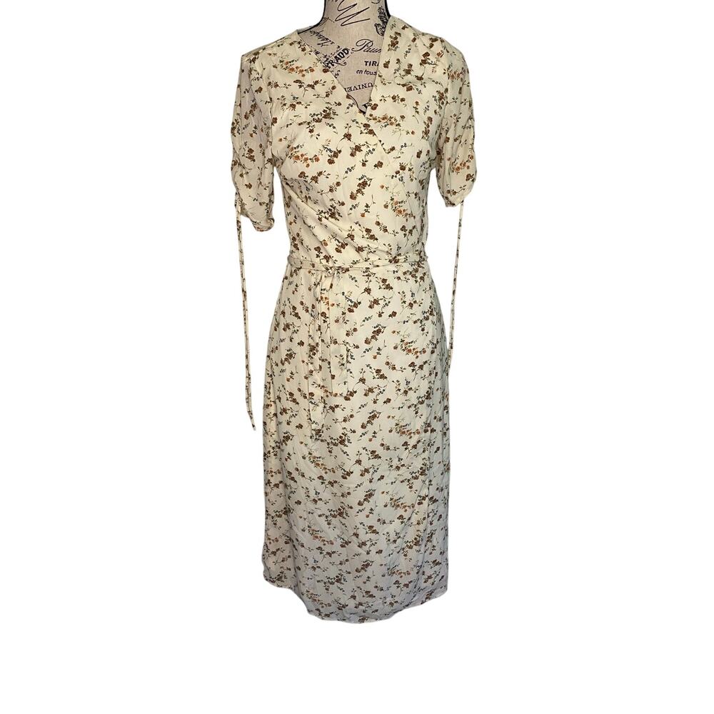 Farrow Floral White Wrap Maxi‎ Dress Cottagecore Fairy Whimsy Spring Small Boho